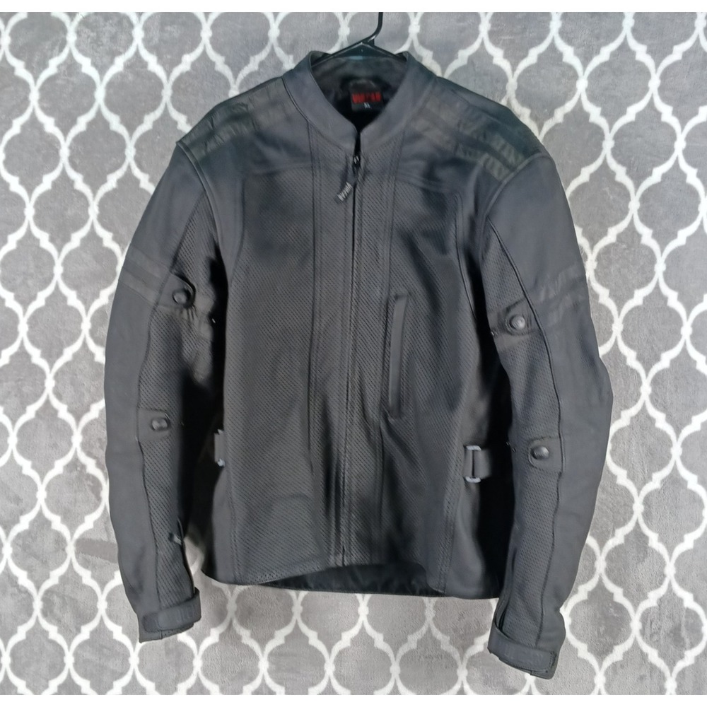 Vulcan Motorcycle Jacket Men XL Black Armored Riding Protective Gear Perforated